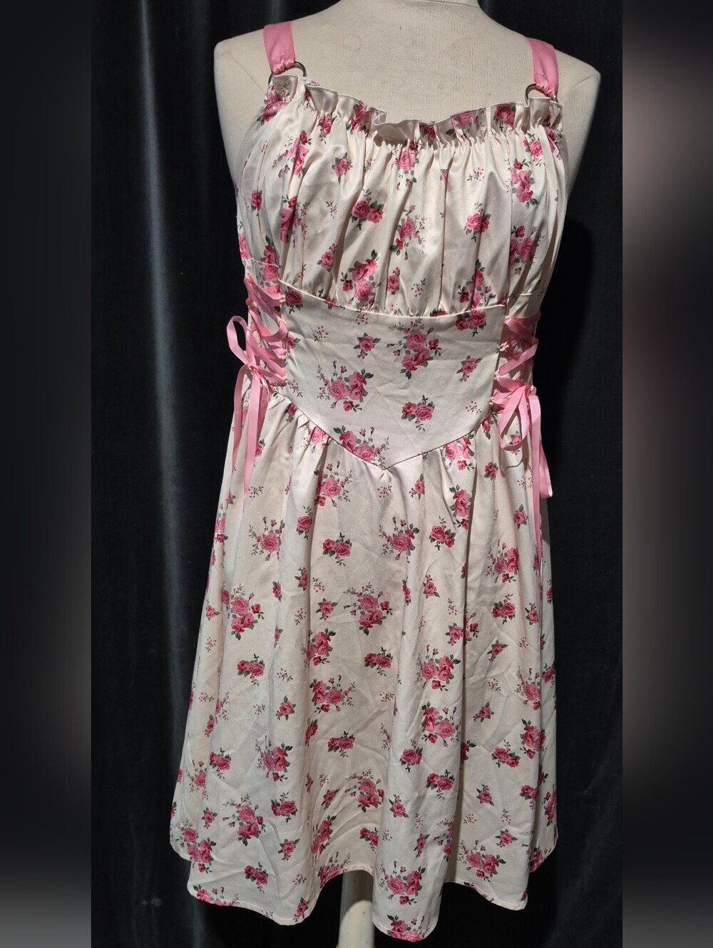 Pink Floral Tie-Back Dress - Picture 1 of 7